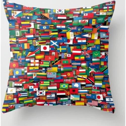 Flags of All Countries of The World Cushion Cover Decorative Pillow Cover Case Seat Car Home Decor Throw Pillowcase Decoration