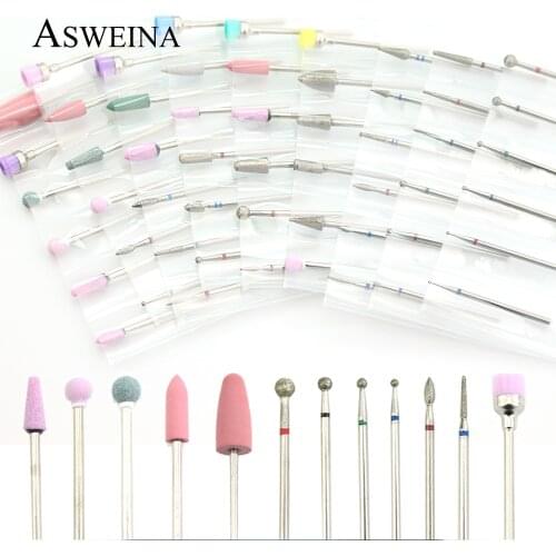 6pc/set Nail Drill Rotary Electric Machine Manicure Bit Milling Cutter Cuticle Burr For Manicure Pedicure Art Accessory Tools