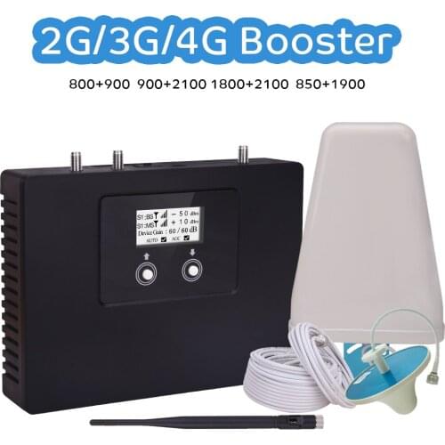 GSM Repeater 2G 3G 4G Cellular Signal Amplifier 4G Cellular Amplifier 900 800 1800 2100 850 1900 Mobile Signal Booster Repeater