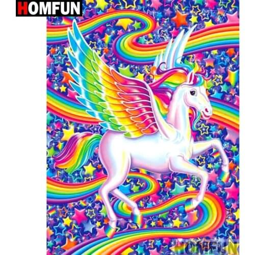 HOMFUN Full Square/Round Drill 5D DIY Diamond Painting "Cartoon Pegasus" Embroidery Cross Stitch 5D Home Decor Gift A14767
