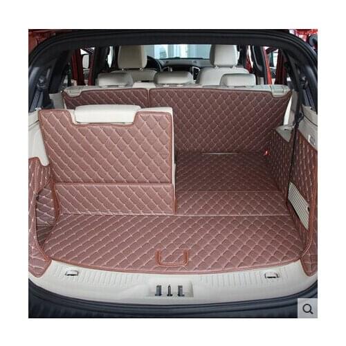 Good quality! Full set car trunk mats for Ford Everest 7 seats 2019-2016 waterproof boot carpets cargo liner for Everest 2018