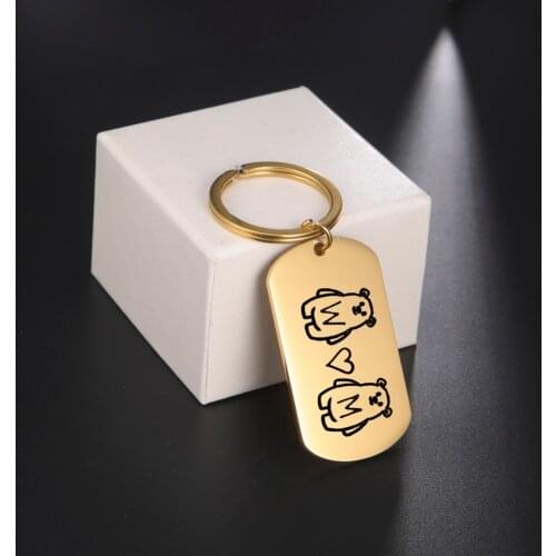 Lemegeton Personalized Engraved Name Text Keychain Custom Handwriting Keyring Key Holder Lovers Family Friends Gift