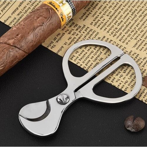 Mini Stainless Steel Cigar Cutter Metal Cigarette Scissor Metal Classic Portable Cigar Cutter Guillotine Cigar Scissors Gift