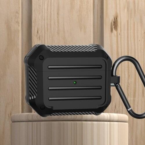 Soft Cover For Apple Airpods pro Case Luxury Carbon fiber Cover For AirPods 2 3 Accessories Earphone Case With Keychain