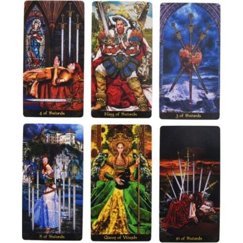Tarots Illuminati Kit 78 Cards Deck Divination Fate Family Party Board Game Oracle Playing Cards