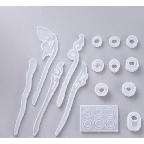 Silicone Molds Set UV Epoxy Resin Casting Mould Handmade DIY Jewelry Making Tools Decorative Crafts Silicone Transparent Mold