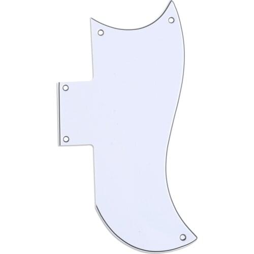 Musiclily Pro 5-Hole Small Half Face Guitar Pickguard for Gibson American SG, 3Ply White