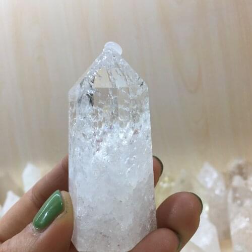 Natural white Crystal clear quartz Quartz Crystal Stone Point Healing Hexagonal Wand Treatment Stone