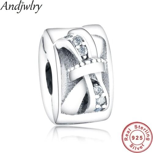 New Fashion Fit Original Charms Bracelet 925 Sterling Silver Beads Shiny Bow Clip Charm Beads DIY Jewelry Making