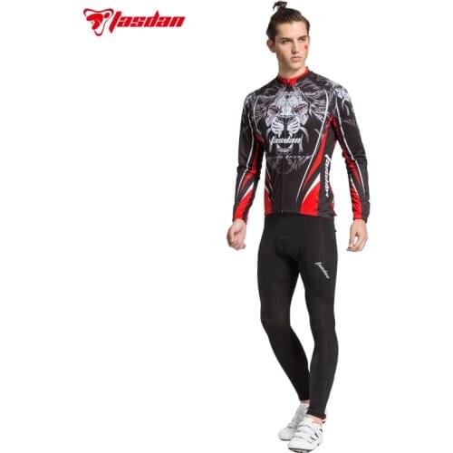 Tasdan Cycling Wear Cycling Clothes Cycling Jersey Sets Long Sleeve Suits Men Clothing Pants Warm Soft Bike Wear