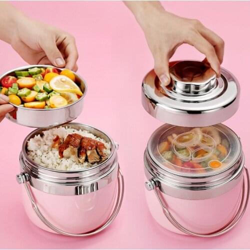 Portable Lunch Box Japanese 304 Stainless Steel 12 Hours Insulated Lunch Box Thermal For Kids Picnic Office Workers School