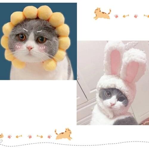 Cat Dog Head Band Cute Rabbit Cosplay Cap Cat Headdress Performance Props Funny Pet Hat Frog Lion Rabbit Head Headgear
