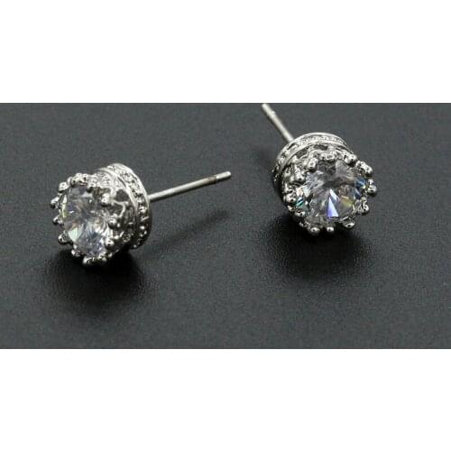 RONGQING 1pair 2018 New Fashion Jewelry An crown zircon Stud Earrings for Women Gifts