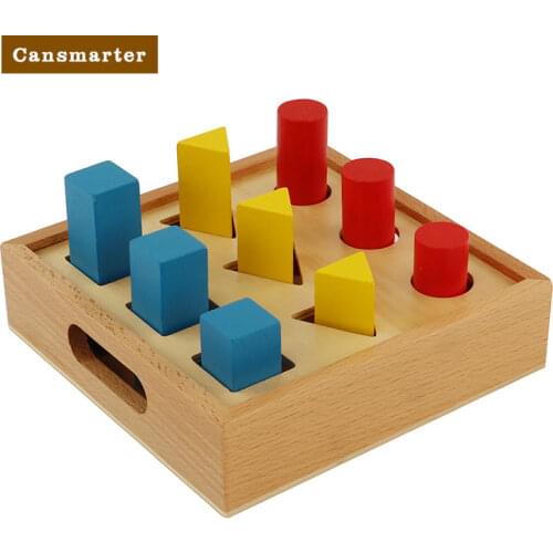 Sensory Toys Montessori Geometric Block Cylinder Beechwood Educational Teaching Toys 3-6 Year Baby Toys Preschool Games