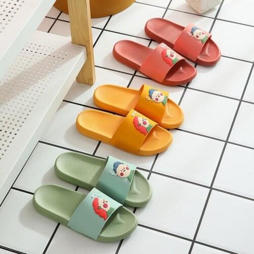 Women Cute Cartoon Bathroom Slippers Summer Fashion Home Slides Non-Slip Sandals Outdoor Beach Ladies Shoes Female Flip Flops