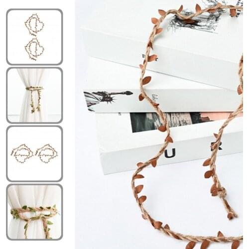Natural Lightweight Linen Rope Rustic Curtain Tiebacks for Living Room