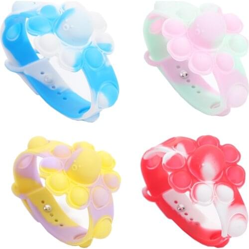 Cute octopus pops bubble its simple dimple bracelet fidget toy anti stress relief anxiety sensory for autism adhd children adult