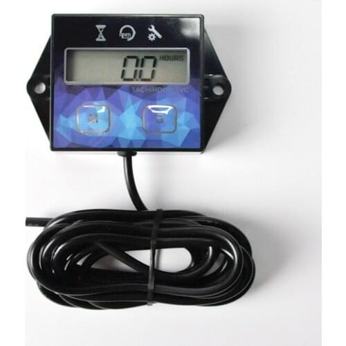 Tachometer Hour Meter Gauge Digital Engine Track Oil Change Inductive Hour Meter for Boat Lawn Mower Motorcycle Outboard HM011F