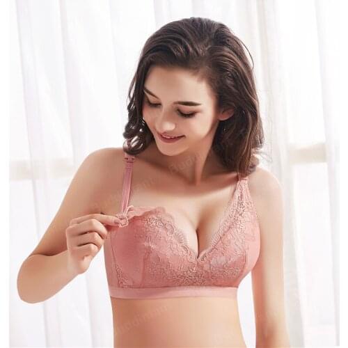 Breathable Cotton Maternity Nursing Bra Plus Size Pregnancy Breast Feeding Lactating Adjusted bra Lace underwear for women