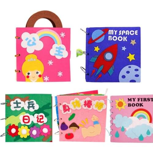 Montessori Cloth Book Toddler Toys Diy Craft Castle Rainbow Handmade Book Busy Board Book Early Learning Education Toys For Kids