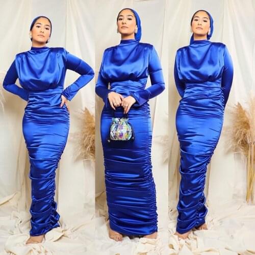 Turkey Muslim Hijab Eid Robe Satin Longue Abaya Duba Long Dress Kaftan Islam African Dresses For Women Djellaba Caftan Marocain