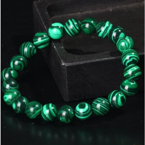 Higth Quality Fashion Green Malachite Men Bracelets&Bangle for Women Crystal Charm Bracelet Buddhist beads Birthday Gift