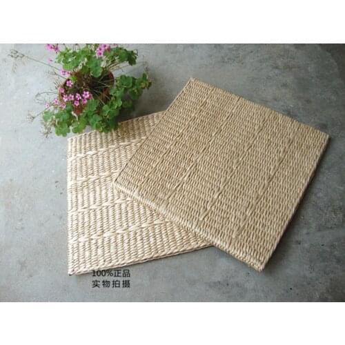 Yoga static cushion woven table mat heat insulation pot holder round cup mat coffee drink tea cup table mat cup holder natural c
