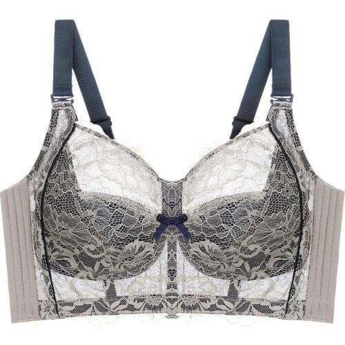 Women Full Coverage Wire Free Non-Foam Lace Bra 34 36 38 40 42 B C D E F