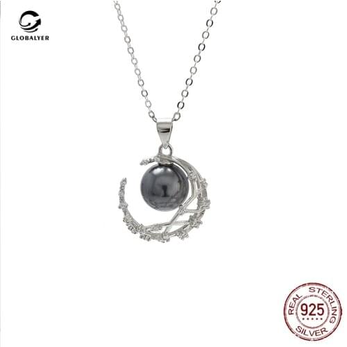 European and American hot-selling S925 sterling silver pendant Female DIY Pearl accessories Clavicle necklace Ladies gifts 021