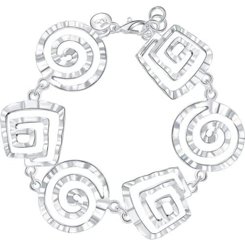 925 Sterling Silver Wave Whorl Bracelet For Women Wedding Engagement Party Fashion Jewelry bracelets for women