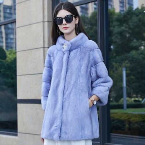 2020 mink fur female whole mink fur coat MAO qiu dong long fashion coat with drill