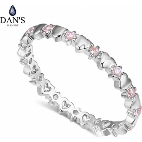 DANS Element Brand Real AAA Zirconia Micro Inlays Rose Gold Color Ring Party For Women Valentine Gift 129594
