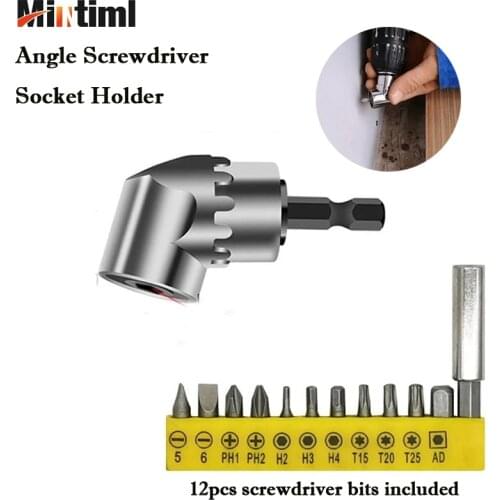 Angled Bit Drill Adapter Kit Hex Shaft Screwdriver Power Drill Bit Extension Corner Device + Screwed Joint
