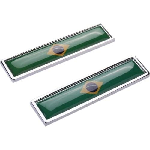 1 Pair Country National Flag Brazil Hot Metal Stickers Car Styling Motorcycle Accessories Badge Label Emblem Car Stickers