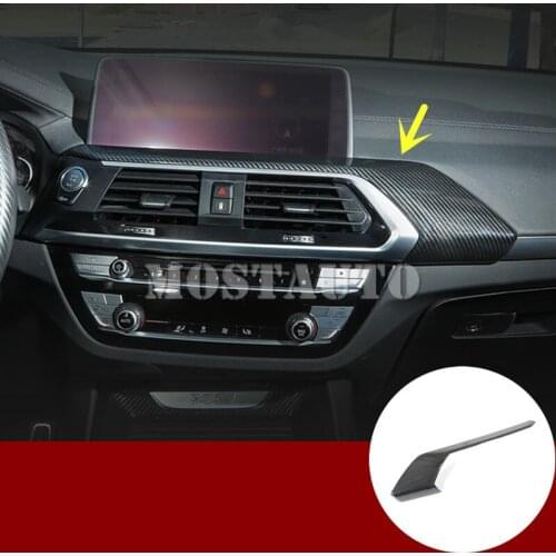 For BMW X3 G01 X4 G02 Carbon Fiber Style Center Console Moulding Cover 2018-2020 1pcs Car Accessories Interior Car Decor