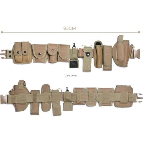 10pcs Multifunctional Security Belts Tactical Military Training Shooting Combat Wargame Duty Utility Belts with Pouches Holster