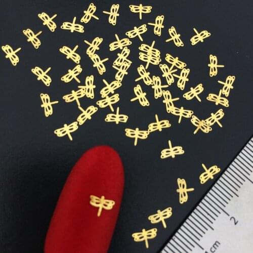 Dragonfly Nail Art Supply Pretty Nail Decals 100pcs Metal Stud Rivet Charms DIY Manicure Dragonfly Gel Nail Art Decorations
