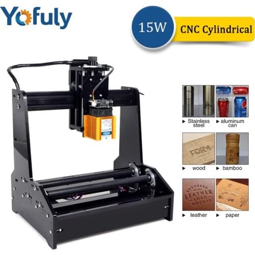 15w CNC Laser Engraving Machine Cylindrical Desktop Portable Mini Laser Engraver Automatic Aluminum Cans DIY Lettering Machine