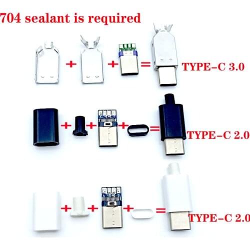 2pcs 5pcs TYPE-C USB 2.0 USB3.0 Plug Male connector With PCB 17pin welding Data OTG line interface DIY data cable accessories