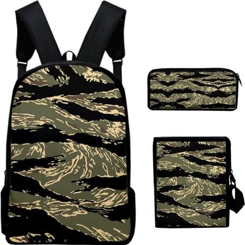 3pcs/Set Backpack 2020 New Camouflage Fashion Casual Backpack Shoulder Bags 3D Print School Bag Mochilas Student Backpack