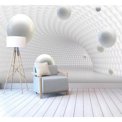 Customized papel de parede 3d, abstract tunnel space bead mural used for living room bedroom background decorative wallpaper