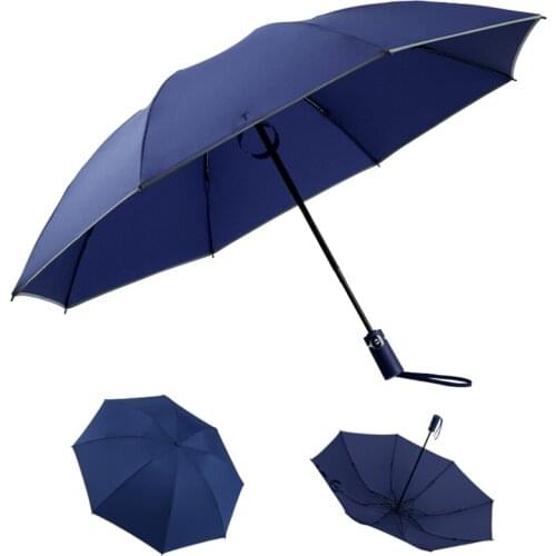 Automatic Luxe Umbrella Reverse Folding Business Umbrella Rainproof Sunproof Rain For Men Women Black Coating-30