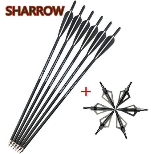 6pcs 20" 22" Crossbow Bolts Arrows+Archery Hunting Tips Arrowheads Replaceable Broadheads 100gr For Outdoor Shooting Accessories