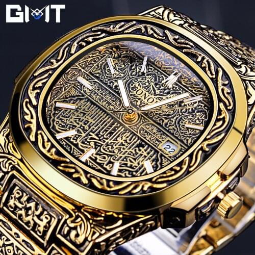 ONOLA Retro Mens Quartz Watch Golden Stainless Steel Watches Luxury Waterproof Minimalism Wristwatch Calendar Reloj Hombre