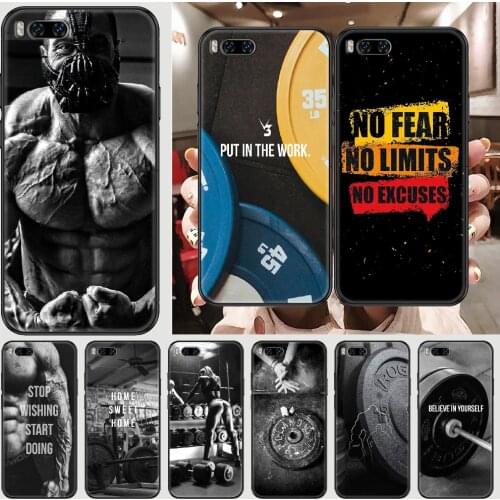 Bodybuilding Gym Phone case For Xiaomi Mi Max Note 3 A2 A3 8 9 9T 10 Lite Pro Ultra black silicone funda pretty cover fashion