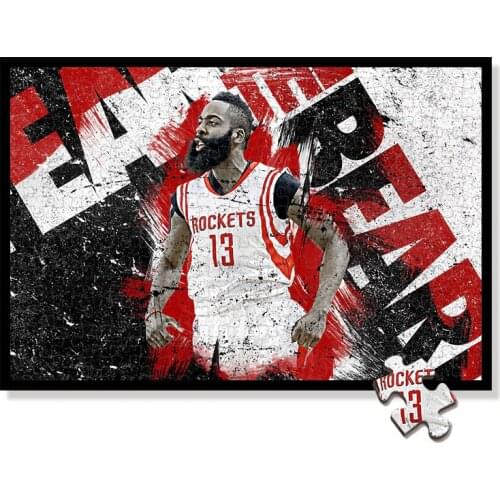 James Harden wooden puzzles Basketball star jigsaw puzzle 1000 pieces adult difficult Unzip educational toys Custom gift