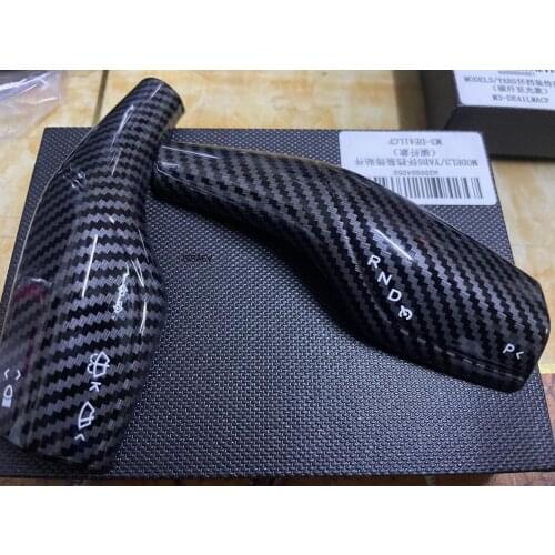 For Tesla Model 3 ABS matte carbon fiber red patch decorative steering wheel steering wheel Y-type wiper controller accessories