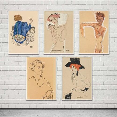 Canvas Hd Printed Abstract Portrait Home Decoration Retro Style Painting Minimalist Poster Wall Art Picture For Bedroom Modular