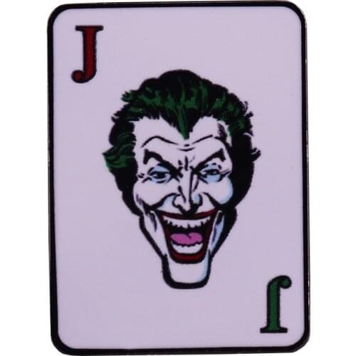 Joker Playing Cards supervillain Comic White Knight Gotham Noir lapel pin