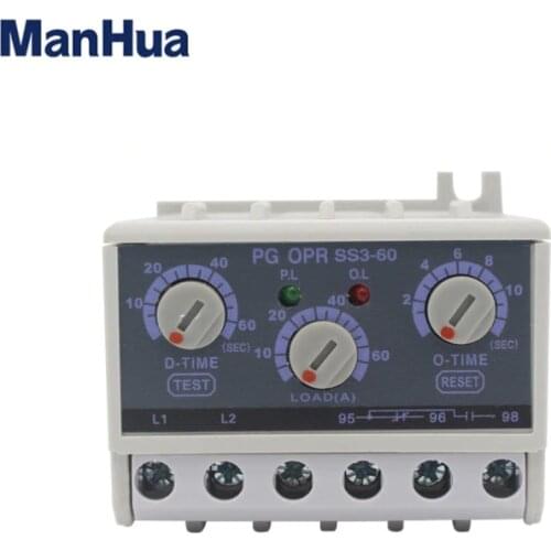 PG06-SS3-440 5-60A Inductor Lectronic Overload Relay Phase Loss Protection Relay Independently Adjustable Starting Trip Delay